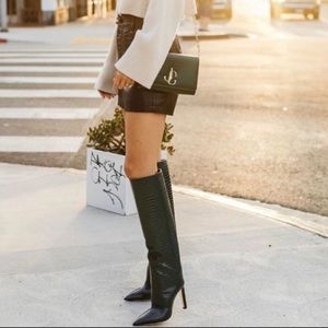 Jimmy Choo Mavis Croc 100 Embossed High-Heel Tall Boots